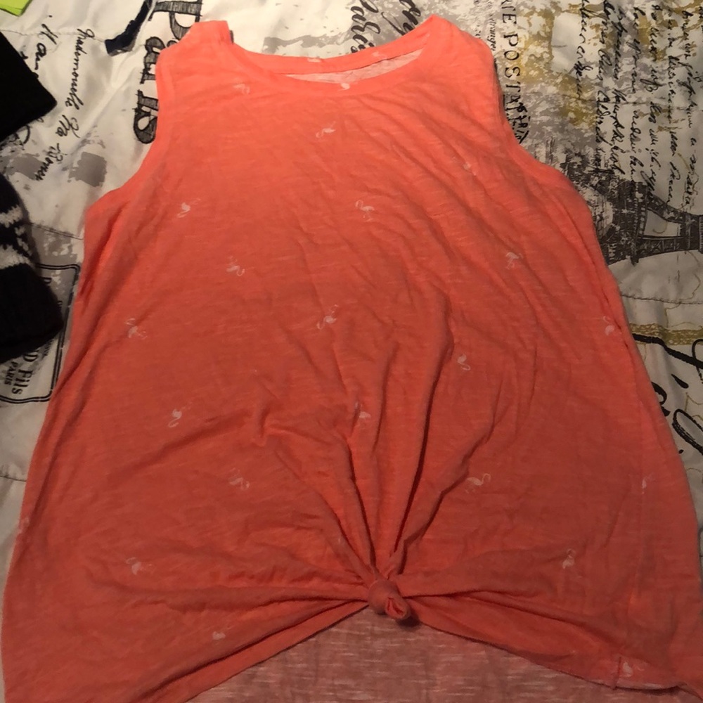 A pink tank top